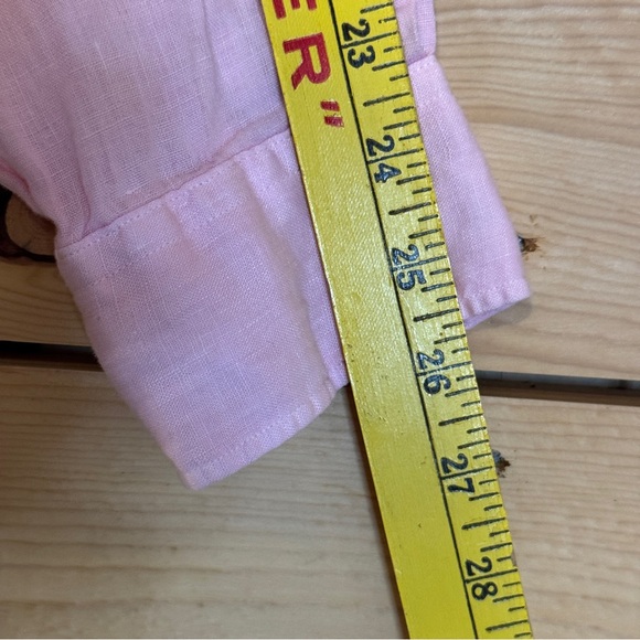 Thomas Dean Men’s Pink Linen Button Down Shirt Long Sleeve Size L - Picture 5 of 9